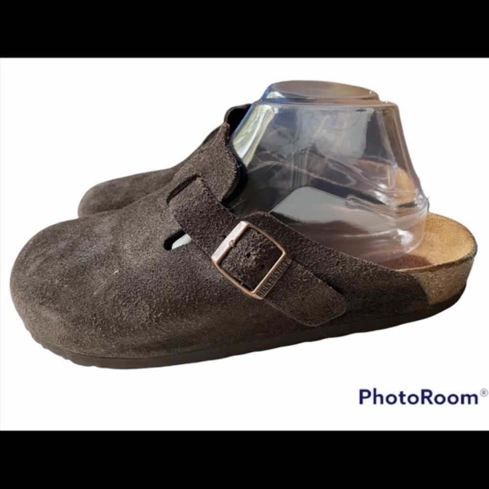 Birkenstock Boston Suede Mocha Clog